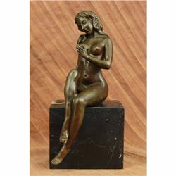 Large Original Aldo Vitaleh Sexy Nude Female Bronze Sculpture Marble Base Statue