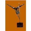 Image 1 : Signed Original Aldo Vitaleh Talented Gymnast Bronze Sculpture Marble Statue Art