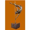 Image 4 : Signed Original Aldo Vitaleh Talented Gymnast Bronze Sculpture Marble Statue Art