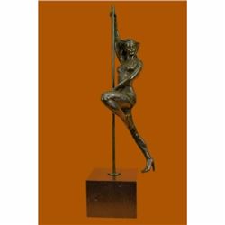 Large 14 Lbs Pole Dancer Bronze Sculpture Marble Base Figurine Figure Vitaleh