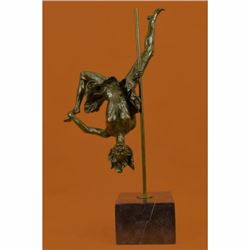 Signed Vitaleh Original Nude Erotic Art Gymnast Acrobat Bronze Sculpture Statue