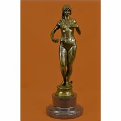 Large Original Aldo Vitaleh Eve Nude Erotic Art Bronze Sculpture Marble Figurine