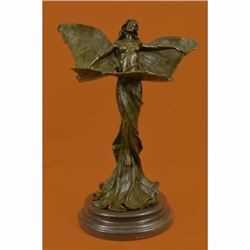 Cast From A Model By Renaud of a Maiden Wearing Butterfly Wings, Inscribed Statue