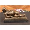 Image 1 : Sign Original Milo Tribute to Botero Nude Relaxed woman Bronze Marble