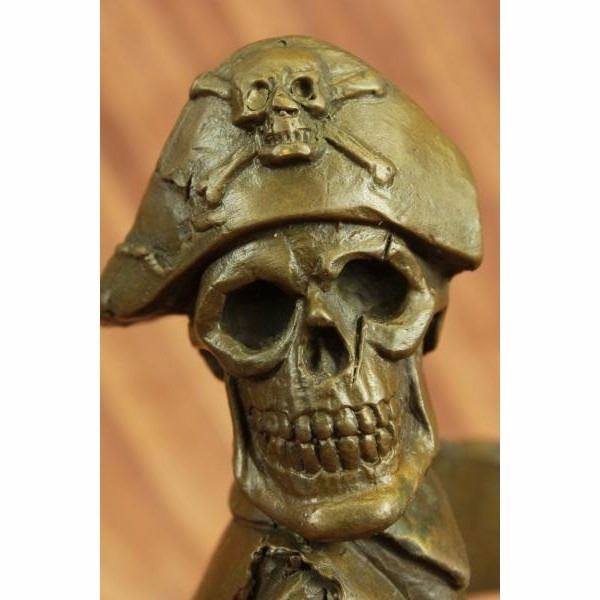 Hot Cast Pirate Skeleton Wine Holder Bronze Sculpture Statue Figurine Figural NR