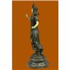 Image 2 : Art Deco Bronze and Faux Bone Turkish Princess Sculpture Brown Marble Base Decor
