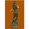 Image 3 : Art Deco Bronze and Faux Bone Turkish Princess Sculpture Brown Marble Base Decor