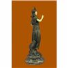Image 4 : Art Deco Bronze and Faux Bone Turkish Princess Sculpture Brown Marble Base Decor