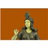 Image 5 : Art Deco Bronze and Faux Bone Turkish Princess Sculpture Brown Marble Base Decor