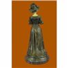 Image 3 : Handcrafted Bronze and IvoryLike Sculpture Victorian Proper Lady Sculpture Decor