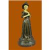 Image 4 : Handcrafted Bronze and IvoryLike Sculpture Victorian Proper Lady Sculpture Decor