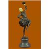 Image 2 : Hot Cast Bronze Sculpture of a Tambourine Dancer By Italian Artist Mario Nick