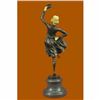 Image 3 : Hot Cast Bronze Sculpture of a Tambourine Dancer By Italian Artist Mario Nick