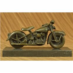 Signed Original Hot Cast Harley Davidson Motorcycle Bronze Sculpture Statue