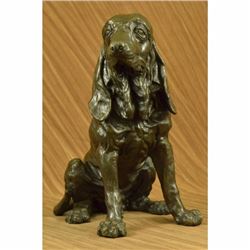 Signed Original Hound Dog Garden Backyard Decor Bronze Sculpture Statue Figurine