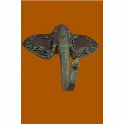 Extra Large Wall mount Elephant Head Bronze Sculpture Home Cabin Decor Figurine