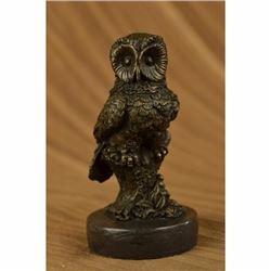BEAUTIFUL LARGE ABSTRACT PURE HOTCAST BRONZE OWL STATUE BARN OWL NIGHT PATROL NR
