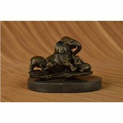 Vienna Bronze by Milo Elephant with Two Baby Calf Sculpture Statue Figurine SALE