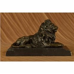 Large Barye African Lioness Lion Wild Life Animal Bronze Sculpture Statue Decor