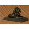 Image 4 : Hot Cast Hand Crafted African Lion Roaring Bronze Sculpture Marble Base Statue