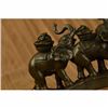 Image 3 : Five Elephant Crossing a Bridge of $100 US Bill Sign of Wealth Power Bronze SALE