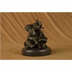 Bronze Sculpture Laughing Mother Elephant With Cub Bronze Sculpture Statue Decor