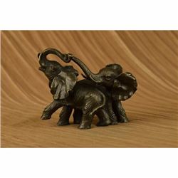 Elephant Jungle African Room Feng Shui Decor Art Bronze Marble Sculpture Statue