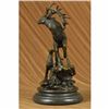 Image 2 : Signed Original Male Stag with his Baby Fawn Bronze Sculpture Marble Base Statue