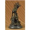 Image 4 : Signed Original Male Stag with his Baby Fawn Bronze Sculpture Marble Base Statue