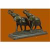 Image 2 : Art Deco Two Walking African Elephants Bronze Sculpture Marble by Bugatti Figure