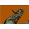 Image 3 : Art Deco Two Walking African Elephants Bronze Sculpture Marble by Bugatti Figure