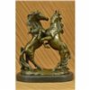 Image 1 : Two Large Wild Stallion Signed Original Art Deco Bronze Sculpture Statue Figure