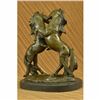 Image 3 : Two Large Wild Stallion Signed Original Art Deco Bronze Sculpture Statue Figure
