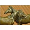 Image 5 : SIGNED ORIGINAL HORSES IN LOVE BRONZE SCULPTURE MARBLE BASE FIGURINE HOME DECOR