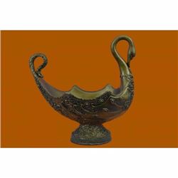 Signed Original Candy Dish Italian Artist Aldo Vitaleh Bronze Sculpture Statue