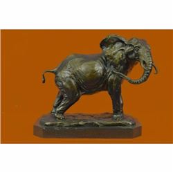 Massive Happy Indian Elephant Sign of Good Luck and Fortune Bronze Sculpture Art