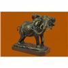 Image 2 : Massive Happy Indian Elephant Sign of Good Luck and Fortune Bronze Sculpture Art