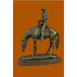 Western Cowboy Bronze Sculpture Horse Large Rodeo Rider FREE SHIPPING New Art