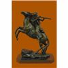 Image 1 : Handcrafted Large Original by Kamiko Outlaw Sheriff with Gun on Horse Bronze Art