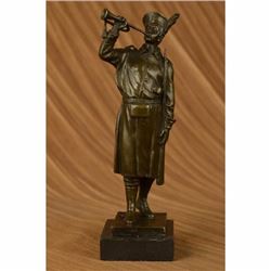 Bronze Marble Statue Soldier Warrior Military Hero Art Deco Marble Sculpture NR