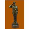 Image 1 : Hand Crafted Police Officer in Uniform Bronze Sculpture Marble Base Statue Deco