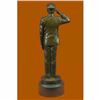Image 3 : Hand Crafted Police Officer in Uniform Bronze Sculpture Marble Base Statue Deco