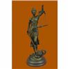 Image 1 : Large 14 Heavy Solid Bronze Lady Blind Justice Statue Lawyers Themis Deal Decor