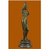 Image 2 : Signed Carrier Victorian Lady with water Jug Bronze Sculpture Marble Base Statue