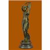 Image 3 : Signed Carrier Victorian Lady with water Jug Bronze Sculpture Marble Base Statue