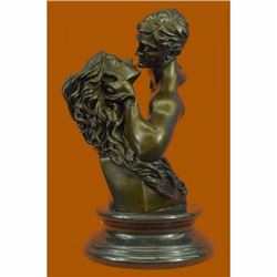Signed Original Aldo Vitaleh Nude Couple Kissing Bronze Sculpture Figurine Figur