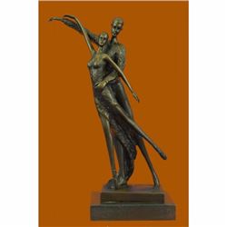 Bronze Sculpture Modern Art Pair of Ballerina Dancers by Aldo Vitaleh Figurine