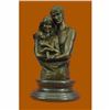 Image 2 : Signed Original a Couple Embracing Their Love child Bronze Sculpture Statue