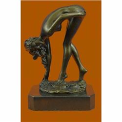 SIGN ORIGINAL VITALEH CLASSIC PIN UP GIRL BRONZE SCULPTURE NUDE STATUE FIGURINE