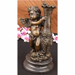 12 AUGUSTE MOREAU CHERUB ANGEL BRONZE SCULPTURE STATUE